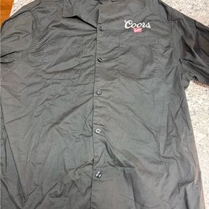 Coors Embroidered Black Short-Sleeve Work Shirt